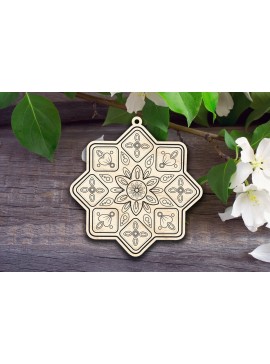 Σετ των 2 Intra απο ξύλο plywood  Χρώμα wenge 3mm-4mm πάχος - Διακοσμητικό Χριστουγεννιάτικο Στολίδι Δίασταση 6x6 cm INTRAFABR-113916281