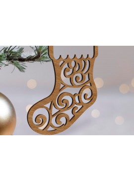 Σετ των 3 Intra απο ξύλο plywood  Χρώμα wenge 3mm-4mm πάχος - Διακοσμητικό χριστουγεννιάτικο δέντρο στολίδι Δίασταση 3x3 cm INTRAFABR-87324898