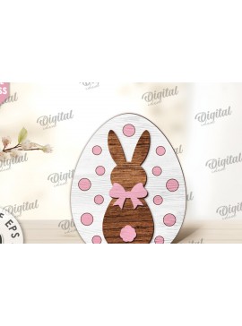 Σετ των 2 Intra απο ξύλο plywood  Χρώμα wenge 3mm-4mm πάχος - Διακοσμητικό πασχαλινό αυγό κοπής με λέιζερ. 3D αυγό Δίασταση 15x15 cm INTRAFABR-122880928