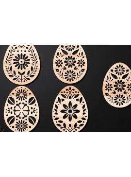 Σετ των 2 Intra απο ξύλο plywood  Χρώμα wenge 3mm-4mm πάχος - Διακοσμητικό Πασχαλινό Αυγό LaserCut Δίασταση 4x4 cm INTRAFABR-122962464