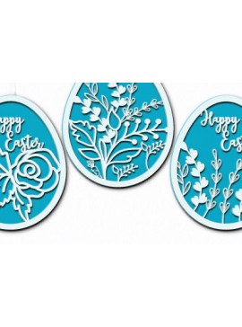 Σετ των 2 Intra απο ξύλο plywood  Χρώμα wenge 3mm-4mm πάχος - Διακοσμητικό Πασχαλινό Αυγό 3 στρώσεων 1438 Δίασταση 15x15 cm INTRAFABR-117656070