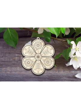 Σετ των 2 Intra απο ξύλο plywood  Χρώμα wenge 3mm-4mm πάχος - Διακοσμητικό Χριστουγεννιάτικο στολίδι λουλουδιών Δίασταση 6x6 cm INTRAFABR-116224447