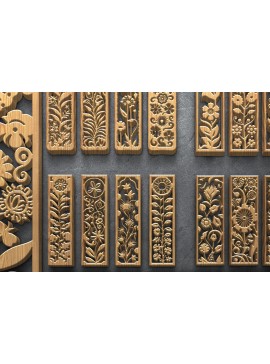 Intra απο ξύλο plywood  Χρώμα wenge 3mm-4mm πάχος - Σετ διακοσμητικό πάνελ λέιζερ λουλουδιών Δίασταση 3200x7200 cm INTRAFABR-116036186