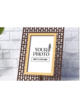 Intra απο ξύλο plywood  Χρώμα wenge 3mm-4mm πάχος - Διακοσμητικό πλαίσιο κοπής με λέιζερ Δίασταση 20x25 cm INTRAFABR-125104071