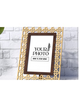 Intra απο ξύλο plywood  Χρώμα wenge 3mm-4mm πάχος - Διακοσμητικό πλαίσιο κοπής με λέιζερ Δίασταση 20x25 cm INTRAFABR-119459730