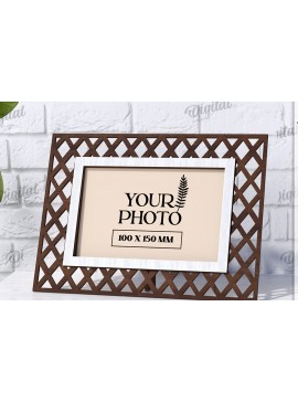 Intra απο ξύλο plywood  Χρώμα wenge 3mm-4mm πάχος - Διακοσμητικό πλαίσιο κοπής με λέιζερ Δίασταση 20x25 cm INTRAFABR-122799215
