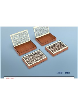 Σετ των 2 Intra απο ξύλο plywood  Χρώμα wenge 3mm-4mm πάχος - Διακοσμητικό κουτί δώρου κοπής με λέιζερ Δίασταση 20x20 cm INTRAFABR-124680584