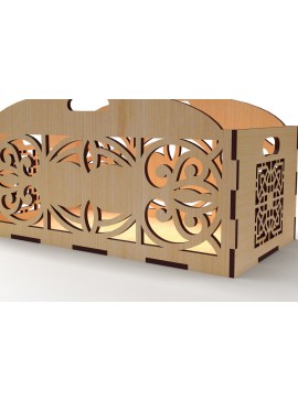 Σετ των 2 Intra απο ξύλο plywood  Χρώμα wenge 3mm-4mm πάχος - Διακοσμητικό κουτί δώρου Δίσκος κοπής με λέιζερ Δίασταση 15x15 cm INTRAFABR-4043615