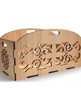 Σετ των 2 Intra απο ξύλο plywood  Χρώμα wenge 3mm-4mm πάχος - Διακοσμητικό κουτί δώρου Ξύλινο κουτί κοπής με λέιζερ Δίασταση 15x15 cm INTRAFABR-61278508