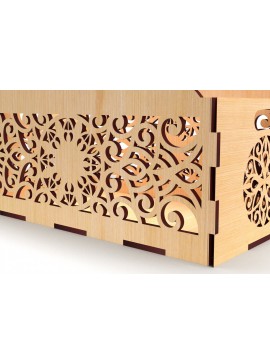 Σετ των 2 Intra απο ξύλο plywood  Χρώμα wenge 3mm-4mm πάχος - Διακοσμητικό κουτί δώρου Ξύλινο κουτί κοπής με λέιζερ Δίασταση 15x15 cm INTRAFABR-57282208