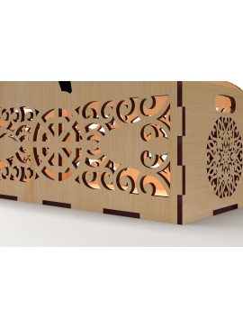 Σετ των 2 Intra απο ξύλο plywood  Χρώμα wenge 3mm-4mm πάχος - Διακοσμητικό κουτί δώρου Ξύλινο κουτί κοπής με λέιζερ Δίασταση 15x15 cm INTRAFABR-25952157