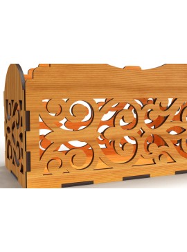 Σετ των 2 Intra απο ξύλο plywood  Χρώμα wenge 3mm-4mm πάχος - Διακοσμητικό κουτί δώρου Ξύλινο κουτί κοπής με λέιζερ Δίασταση 6x6 cm INTRAFABR-110568564