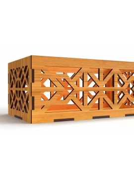 Σετ των 2 Intra απο ξύλο plywood  Χρώμα wenge 3mm-4mm πάχος - Διακοσμητικό κουτί δώρου Ξύλινο κουτί κοπής με λέιζερ Δίασταση 6x6 cm INTRAFABR-75644728