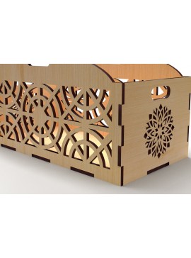 Σετ των 2 Intra απο ξύλο plywood  Χρώμα wenge 3mm-4mm πάχος - Διακοσμητικό κουτί δώρου Ξύλινο κουτί κοπής με λέιζερ Δίασταση 15x15 cm INTRAFABR-118208810