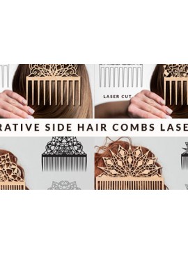 Σετ των 2 Intra απο ξύλο plywood  Χρώμα wenge 3mm-4mm πάχος - Διακοσμητικές χτένες μαλλιών Δέσμη κοπής με λέιζερ Δίασταση 20x20 cm INTRAFABR-118209046