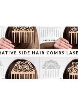 Σετ των 2 Intra απο ξύλο plywood  Χρώμα wenge 3mm-4mm πάχος - Διακοσμητικές χτένες μαλλιών Δέσμη κοπής με λέιζερ Δίασταση 20x20 cm INTRAFABR-118209108