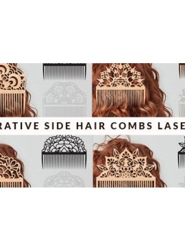 Σετ των 2 Intra απο ξύλο plywood  Χρώμα wenge 3mm-4mm πάχος - Διακοσμητικές χτένες μαλλιών Δέσμη κοπής με λέιζερ Δίασταση 20x20 cm INTRAFABR-118209143