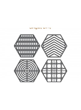 Intra απο ξύλο plywood  Χρώμα wenge 3mm-4mm πάχος - Διακοσμητικό εξάγωνο Lasercut Δίασταση 30x20 cm INTRAFABR-117784142