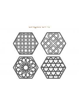 Intra απο ξύλο plywood  Χρώμα wenge 3mm-4mm πάχος - Διακοσμητικό εξάγωνο Lasercut Δίασταση 30x20 cm INTRAFABR-117783298