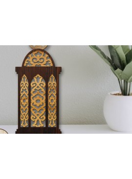 Σετ των 2 Intra απο ξύλο plywood  Χρώμα wenge 3mm-4mm πάχος - Διακοσμητικό πρότυπο ξύλινης κοπής φαναριού Δίασταση 4x8 cm INTRAFABR-114772600