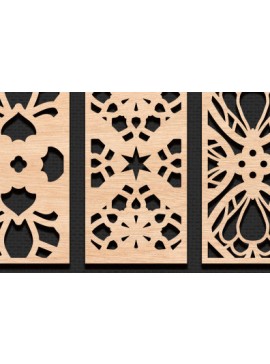 Σετ των 2 Intra απο ξύλο plywood  Χρώμα wenge 3mm-4mm πάχος - Διακοσμητικό πάνελ κοπής με λέιζερ Δίασταση 20x20 cm INTRAFABR-122250214
