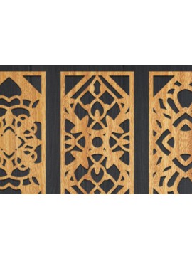 Σετ των 2 Intra απο ξύλο plywood  Χρώμα wenge 3mm-4mm πάχος - Διακοσμητικό πάνελ κοπής με λέιζερ Δίασταση 20x20 cm INTRAFABR-122660027