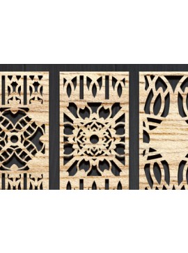 Σετ των 2 Intra απο ξύλο plywood  Χρώμα wenge 3mm-4mm πάχος - Διακοσμητικό πάνελ κοπής με λέιζερ Δίασταση 20x20 cm INTRAFABR-97562989