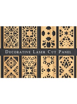 Σετ των 2 Intra απο ξύλο plywood  Χρώμα wenge 3mm-4mm πάχος - Διακοσμητικό πάνελ κοπής με λέιζερ πακέτο Δίασταση 20x20 cm INTRAFABR-97563313