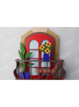 Intra απο ξύλο plywood  Χρώμα wenge 3mm-4mm πάχος - Διακοσμητικό Μπαλκόνι με στρώσεις | Τέχνη τοίχου Δίασταση 40x50 cm INTRAFABR-121326109