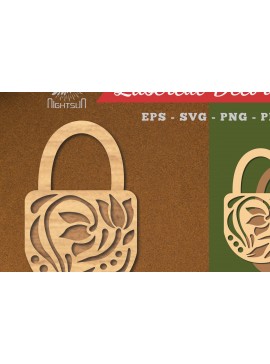 Σετ των 2 Intra απο ξύλο plywood  Χρώμα wenge 3mm-4mm πάχος - Διακοσμητική Κλειδαριά Διακόσμηση κοπής με λέιζερ 2 Δίασταση 20x20 cm INTRAFABR-115370483