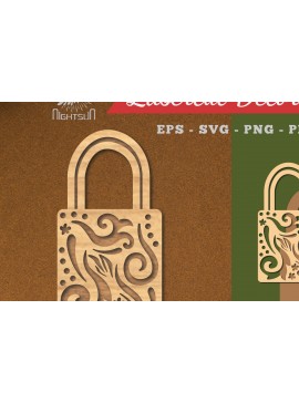 Σετ των 2 Intra απο ξύλο plywood  Χρώμα wenge 3mm-4mm πάχος - Διακοσμητική Κλειδαριά Διακόσμηση κοπής με λέιζερ 5 Δίασταση 20x20 cm INTRAFABR-98692081