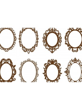 Intra απο ξύλο plywood  Χρώμα wenge 3mm-4mm πάχος - Διακοσμητικό Οβάλ Πλαίσιο Καθρέφτη Κοπή Laser Δίασταση 20x25 cm INTRAFABR-66900284