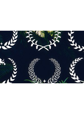 Σετ των 2 Intra απο ξύλο plywood  Χρώμα wenge 3mm-4mm πάχος - Διακοσμητικό Δάφνινο στεφάνι από χαρτί κοπής Δίασταση 20x20 cm INTRAFABR-98636064