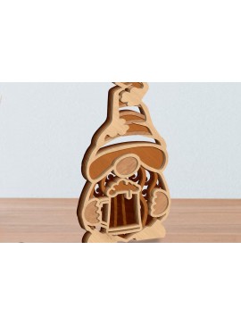 Intra απο ξύλο plywood  Χρώμα wenge 3mm-4mm πάχος - Διακοσμητικό Patricks Day Gnome, κομμένο Δίασταση 34x7 cm INTRAFABR-98389215