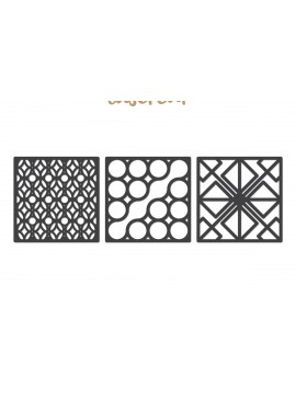 Intra απο ξύλο plywood  Χρώμα wenge 3mm-4mm πάχος - Διακοσμητικό τετράγωνο Lasercut Δίασταση 30x20 cm INTRAFABR-97562056