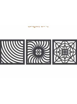 Intra απο ξύλο plywood  Χρώμα wenge 3mm-4mm πάχος - Διακοσμητικό τετράγωνο Lasercut Δίασταση 30x20 cm INTRAFABR-81734872