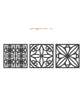 Intra απο ξύλο plywood  Χρώμα wenge 3mm-4mm πάχος - Διακοσμητικό τετράγωνο Lasercut Δίασταση 30x20 cm INTRAFABR-81735766