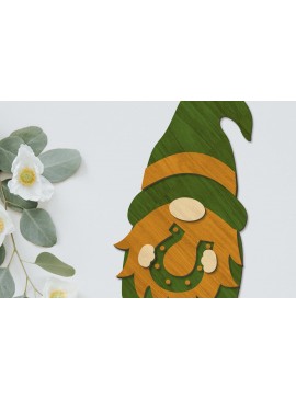 Intra απο ξύλο plywood  Χρώμα wenge 3mm-4mm πάχος - Διακοσμητικό Gnome για την ημέρα του Αγίου Πατρικίου Δίασταση 34x7 cm INTRAFABR-81735727