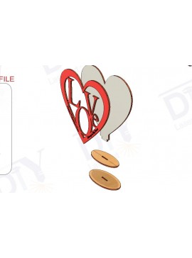 Σετ των 2 Intra απο ξύλο plywood  Χρώμα wenge 3mm-4mm πάχος - Διακοσμητικό stand για την ημέρα του Αγίου Βαλεντίνου Δίασταση 20x20 cm INTRAFABR-81735662