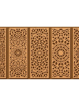 Σετ των 2 Intra απο ξύλο plywood  Χρώμα wenge 3mm-4mm πάχος - Διακοσμητικό πάνελ κοπής λέιζερ 28 Δίασταση 6x6 cm INTRAFABR-81735130