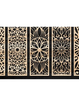 Σετ των 2 Intra απο ξύλο plywood  Χρώμα wenge 3mm-4mm πάχος - Διακοσμητικό πάνελ κοπής λέιζερ 30 Δίασταση 6x6 cm INTRAFABR-81734974