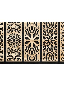 Σετ των 2 Intra απο ξύλο plywood  Χρώμα wenge 3mm-4mm πάχος - Διακοσμητικό πάνελ κοπής λέιζερ WallDecor Δίασταση 6x6 cm INTRAFABR-113537051