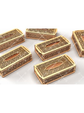 Σετ των 2 Intra απο ξύλο plywood  Χρώμα wenge 3mm-4mm πάχος - Πακέτο διακοσμητικής θήκης χαρτιού Δίασταση 6x6 cm INTRAFABR-113537181