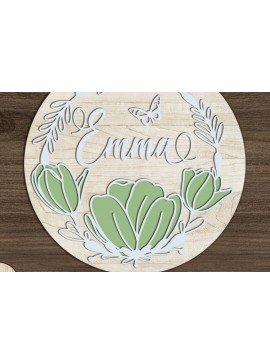 Σετ των 2 Intra απο ξύλο plywood  Χρώμα wenge 3mm-4mm πάχος - Διακοσμητική τέχνη τοίχων, πρότυπο πολλαπλών στρώσεων Δίασταση 14x14 cm INTRAFABR-113536722