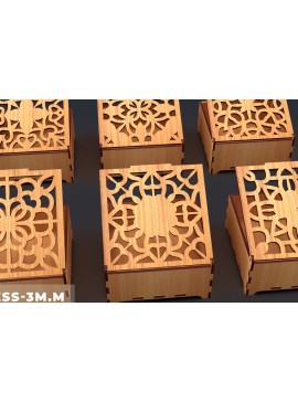 Σετ των 2 Intra απο ξύλο plywood  Χρώμα wenge 3mm-4mm πάχος - Διακοσμητικό Ξύλινο Κουτί Δώρου Κοπή Laser Δίασταση 6x6 cm INTRAFABR-114205450