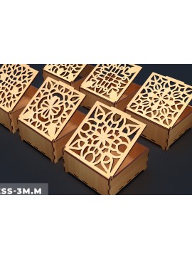 Σετ των 2 Intra απο ξύλο plywood  Χρώμα wenge 3mm-4mm πάχος - Διακοσμητικό Ξύλινο Κουτί Δώρου Κοπή Laser Δίασταση 6x6 cm INTRAFABR-114205994