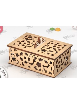 Σετ των 2 Intra απο ξύλο plywood  Χρώμα wenge 3mm-4mm πάχος - Διακοσμητικό Ξύλινο Κουτί Δώρου Κοπή Laser Δίασταση 15x15 cm INTRAFABR-114206610