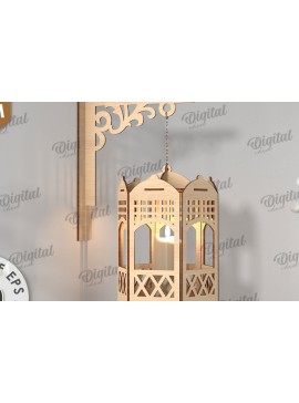 Intra απο ξύλο plywood  Χρώμα wenge 3mm-4mm πάχος - Διακοσμητικό Ξύλινο Επιτοίχιο Φωτιστικό Κοπής Laser Δίασταση 30x20 cm INTRAFABR-106091393