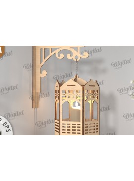 Intra απο ξύλο plywood  Χρώμα wenge 3mm-4mm πάχος - Διακοσμητικό Ξύλινο Επιτοίχιο Φωτιστικό Κοπής Laser Δίασταση 30x20 cm INTRAFABR-39070451