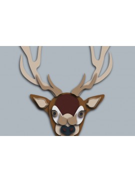 Intra απο ξύλο plywood  Χρώμα wenge 3mm-4mm πάχος - Ελάφι Δίασταση 30x20 cm INTRAFABR-67024406